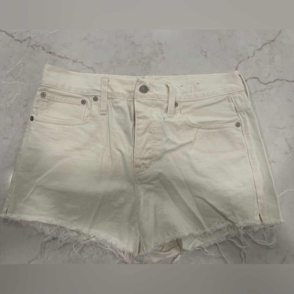 Madewell Relaxed Denim Shorts- White- Size 26